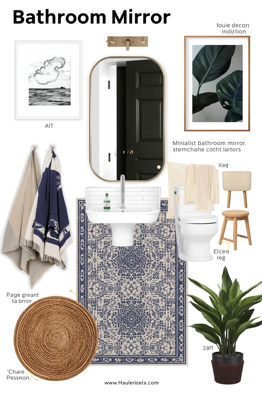 Minimalist Bathroom Mirror Layout Concept Boards