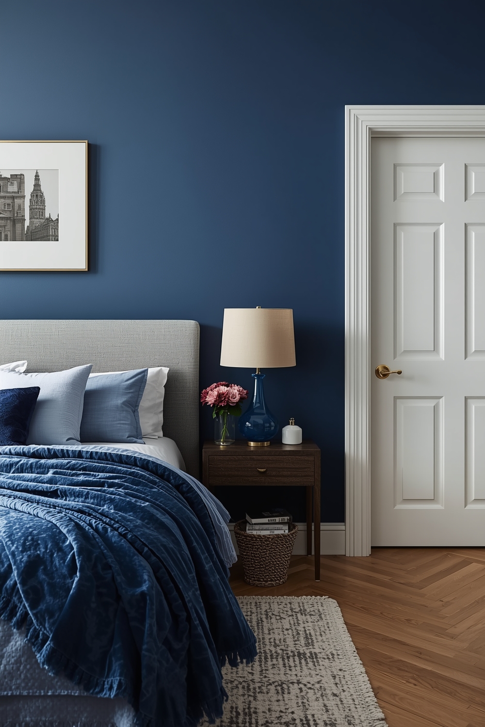 Minimalist Blue Bedroom Layout Concept Examples