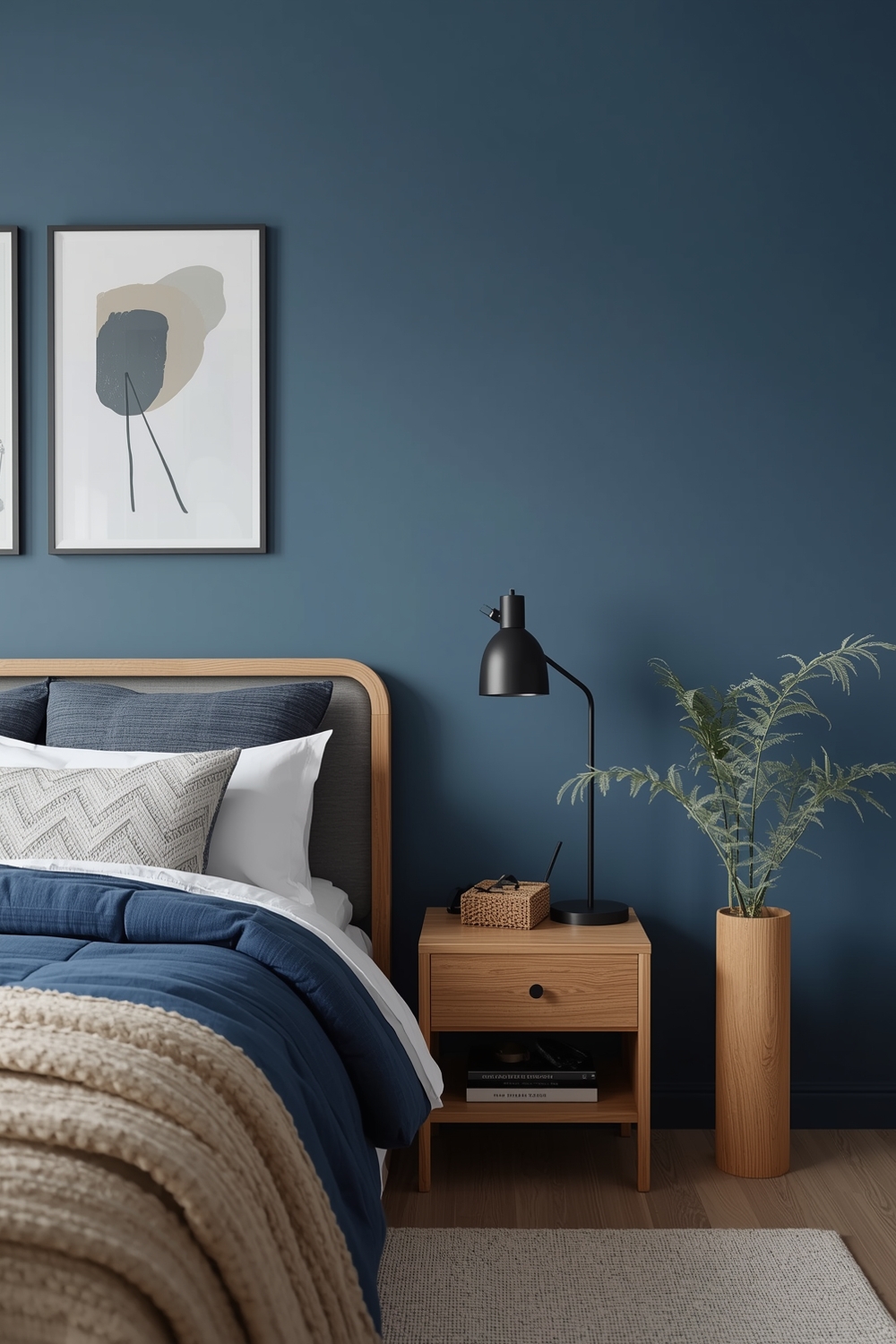 Minimalist Blue Bedroom Layout Concept Guides