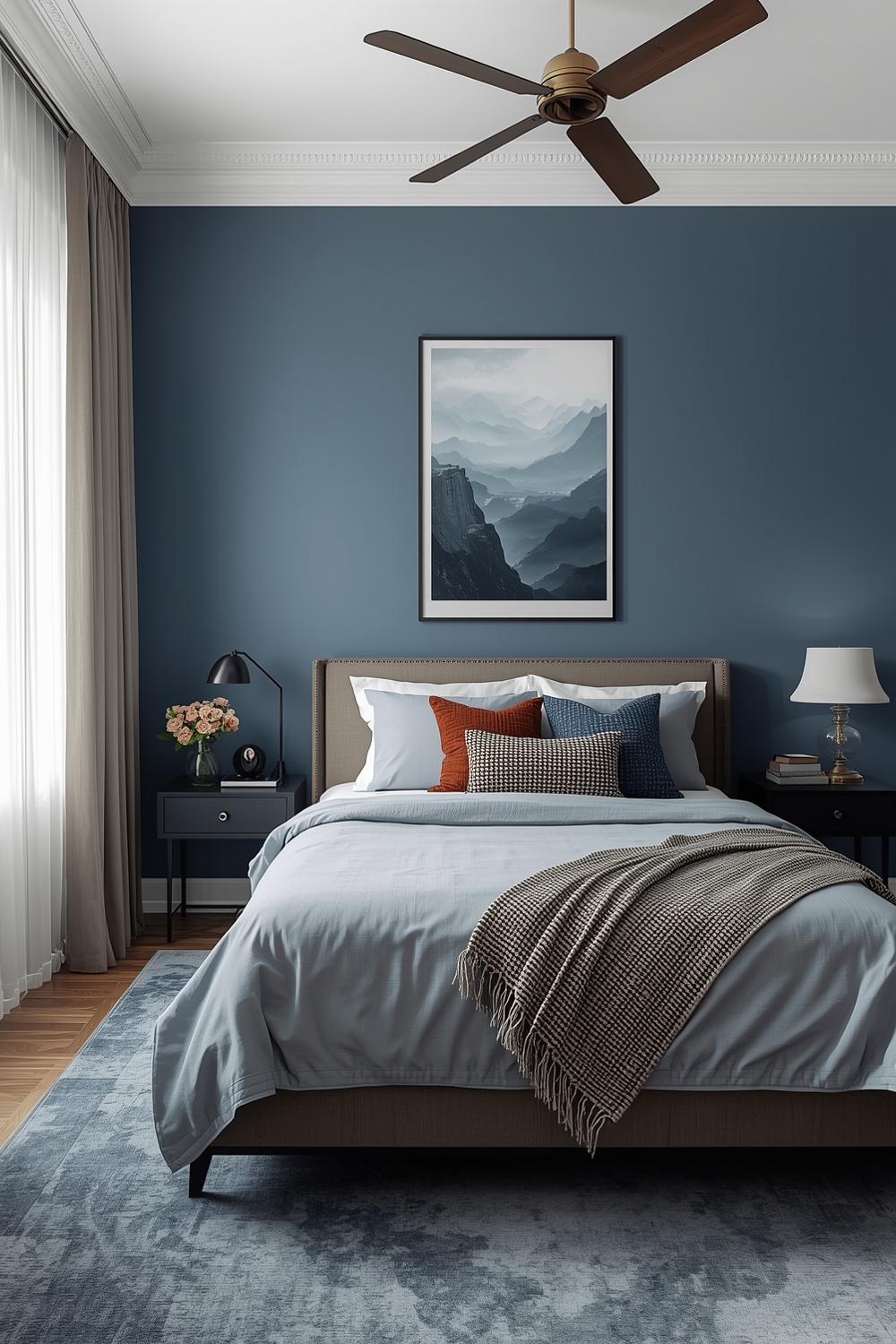 Minimalist Blue Bedroom Layout Inspirations