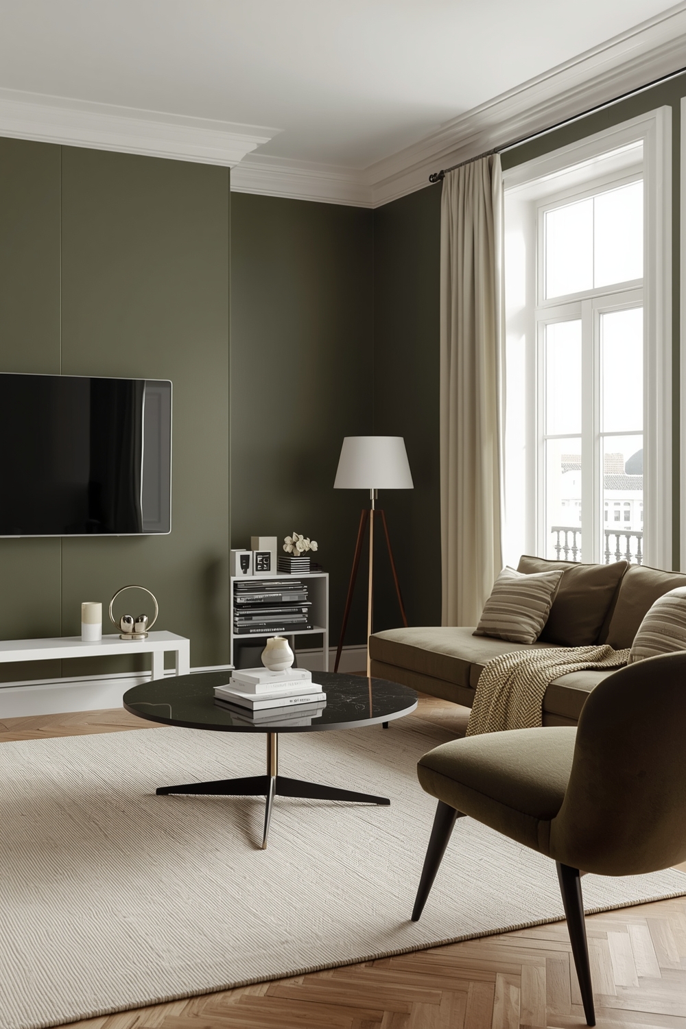 Minimalist Olive Green Living Room Design Inspirations