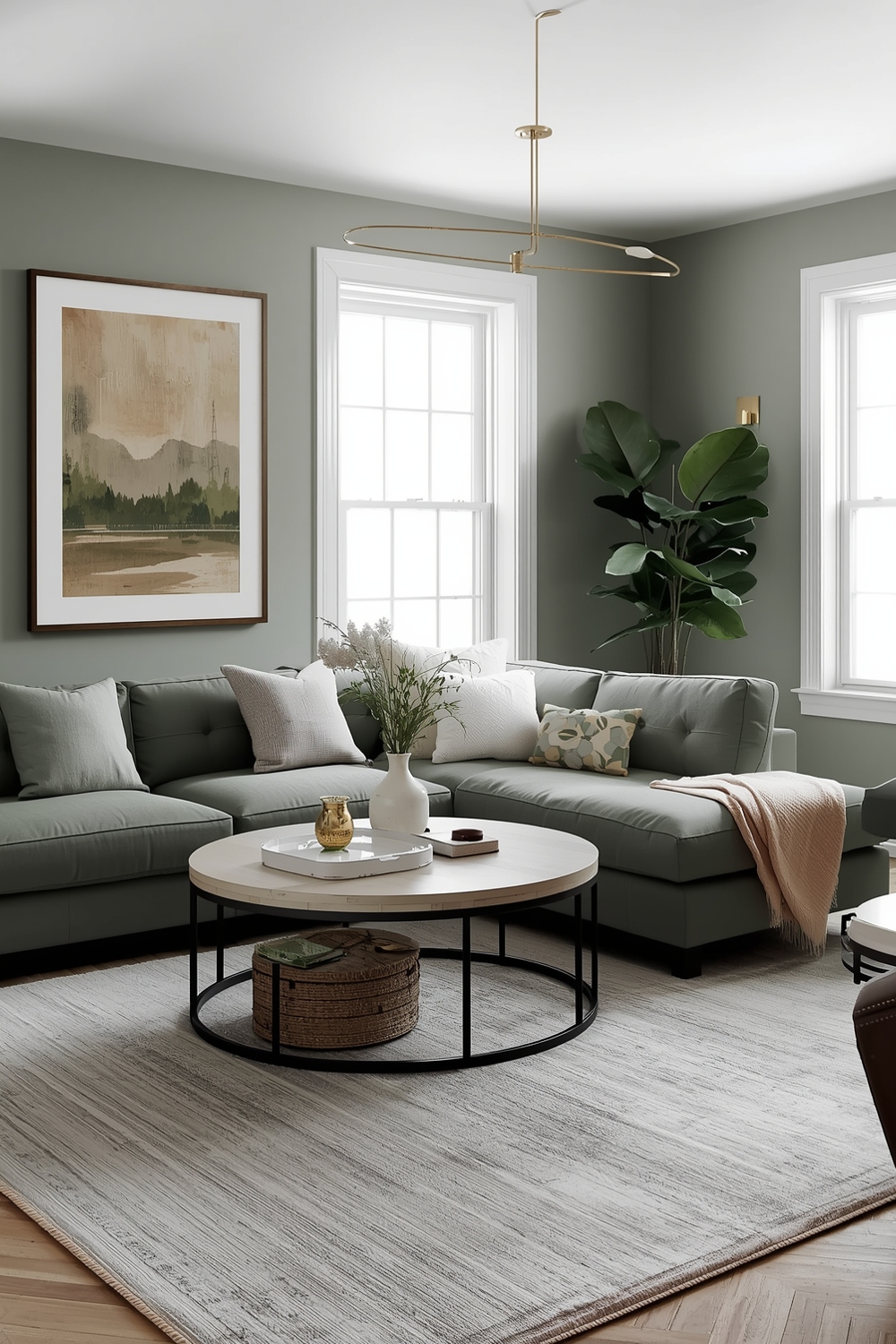 Minimalist Sage Green Living Room Design Inspirations