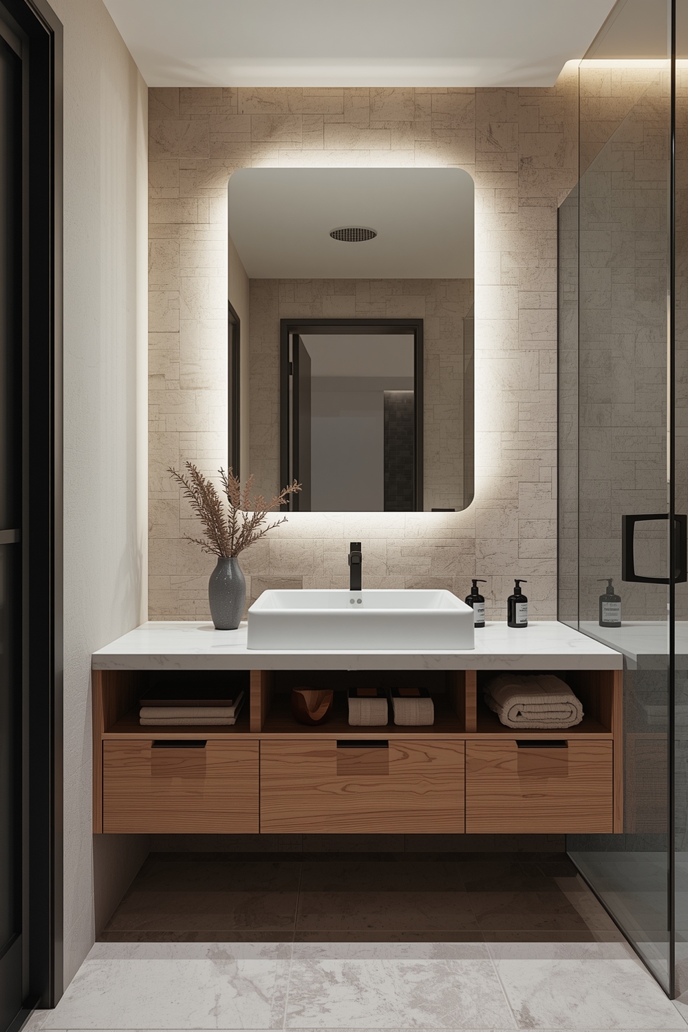 Modern Bathroom Mirror Layout Galleries
