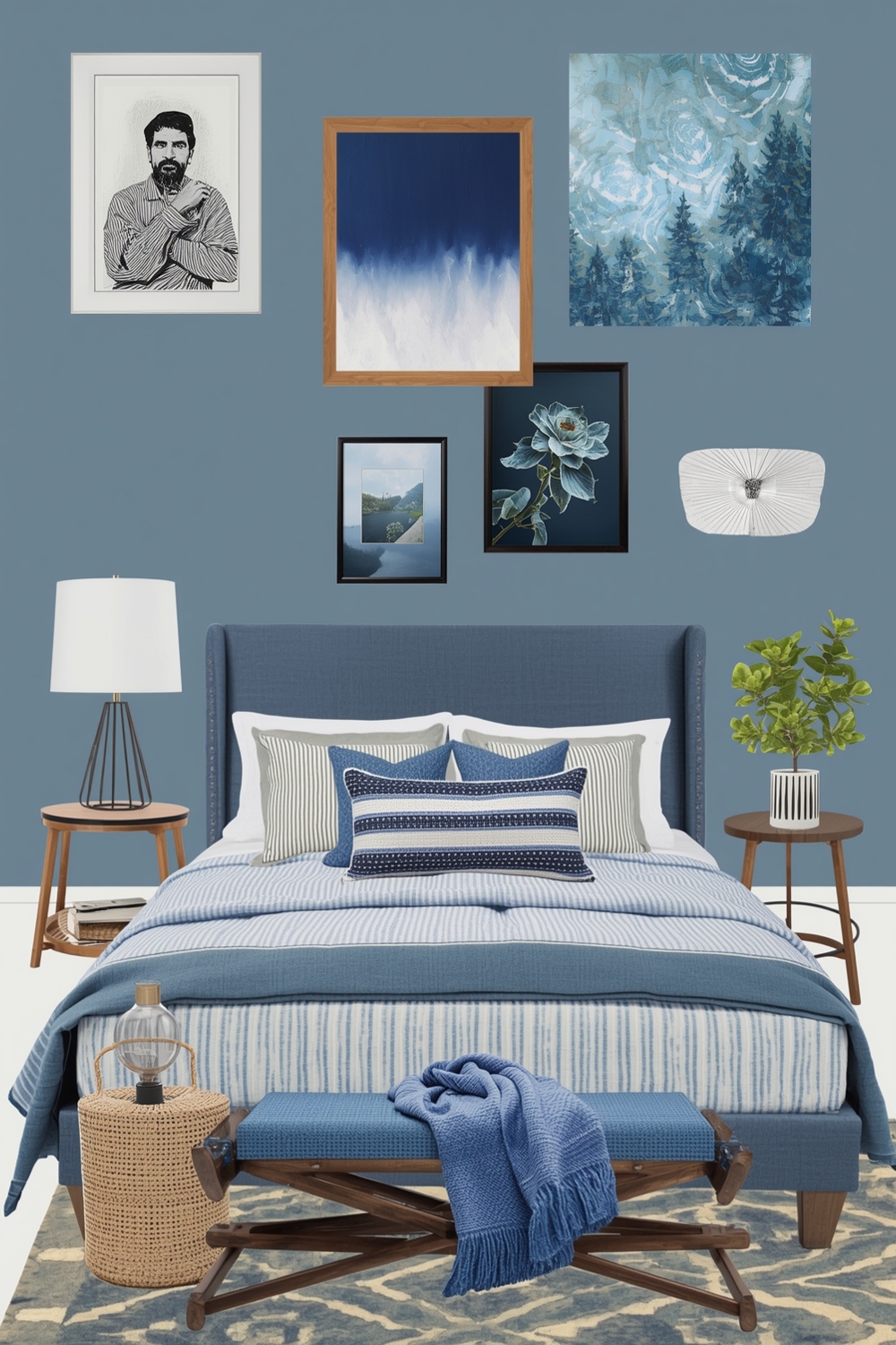 Modern Blue Bedroom Idea Boards