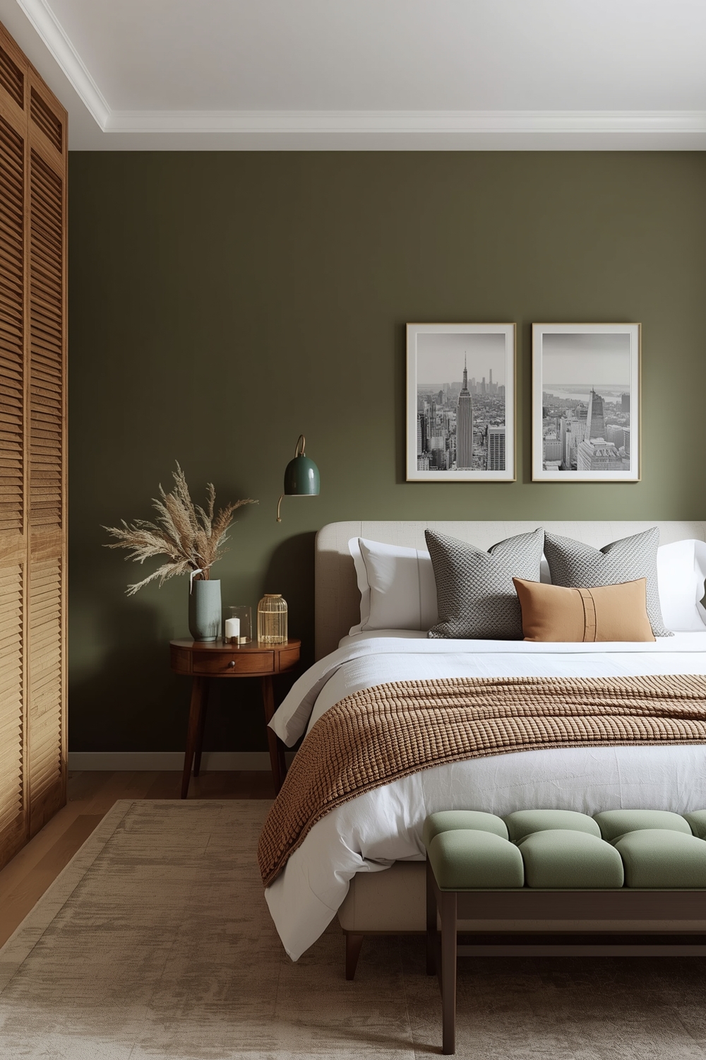 Modern Olive Green Bedroom Design Examples