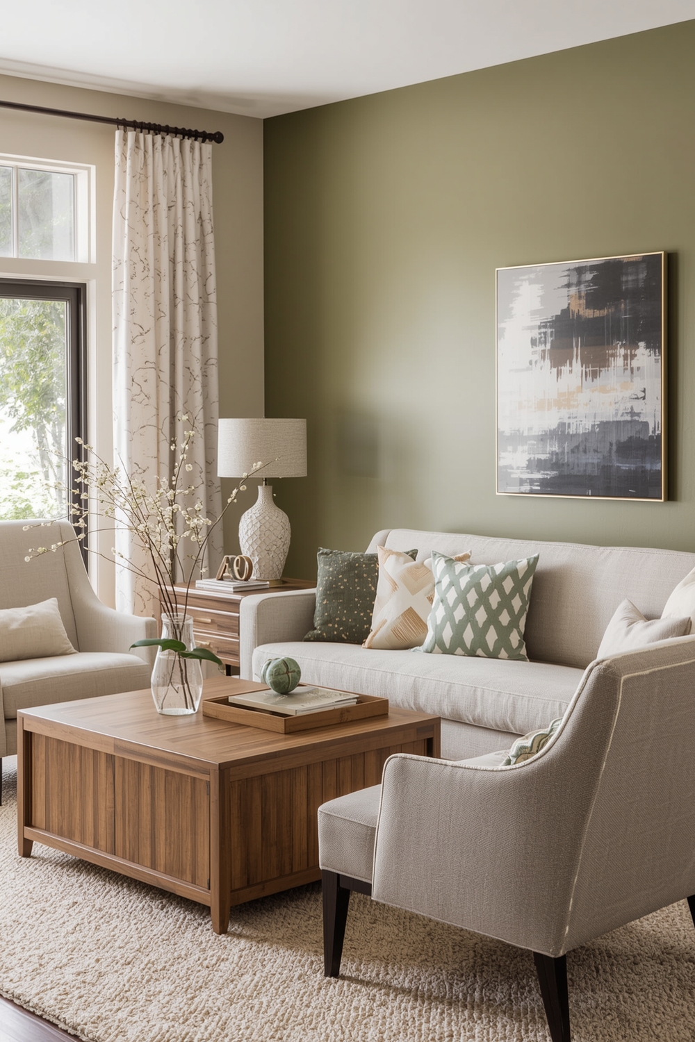 Modern Olive Green Living Room Design Galleries