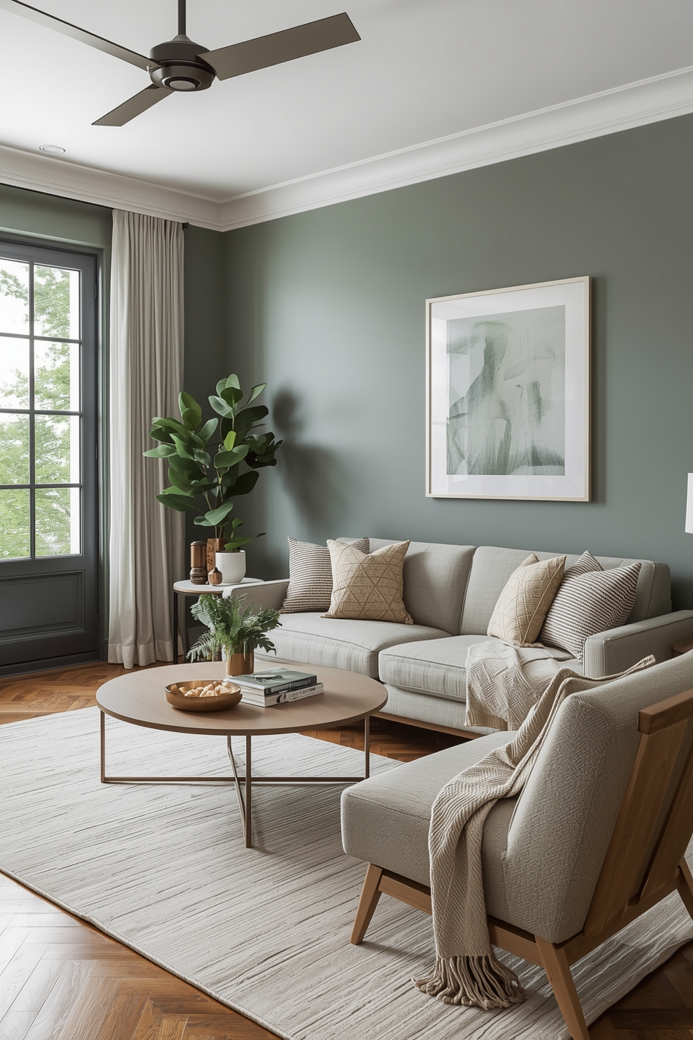 Modern Sage Green Living Room Design Examples