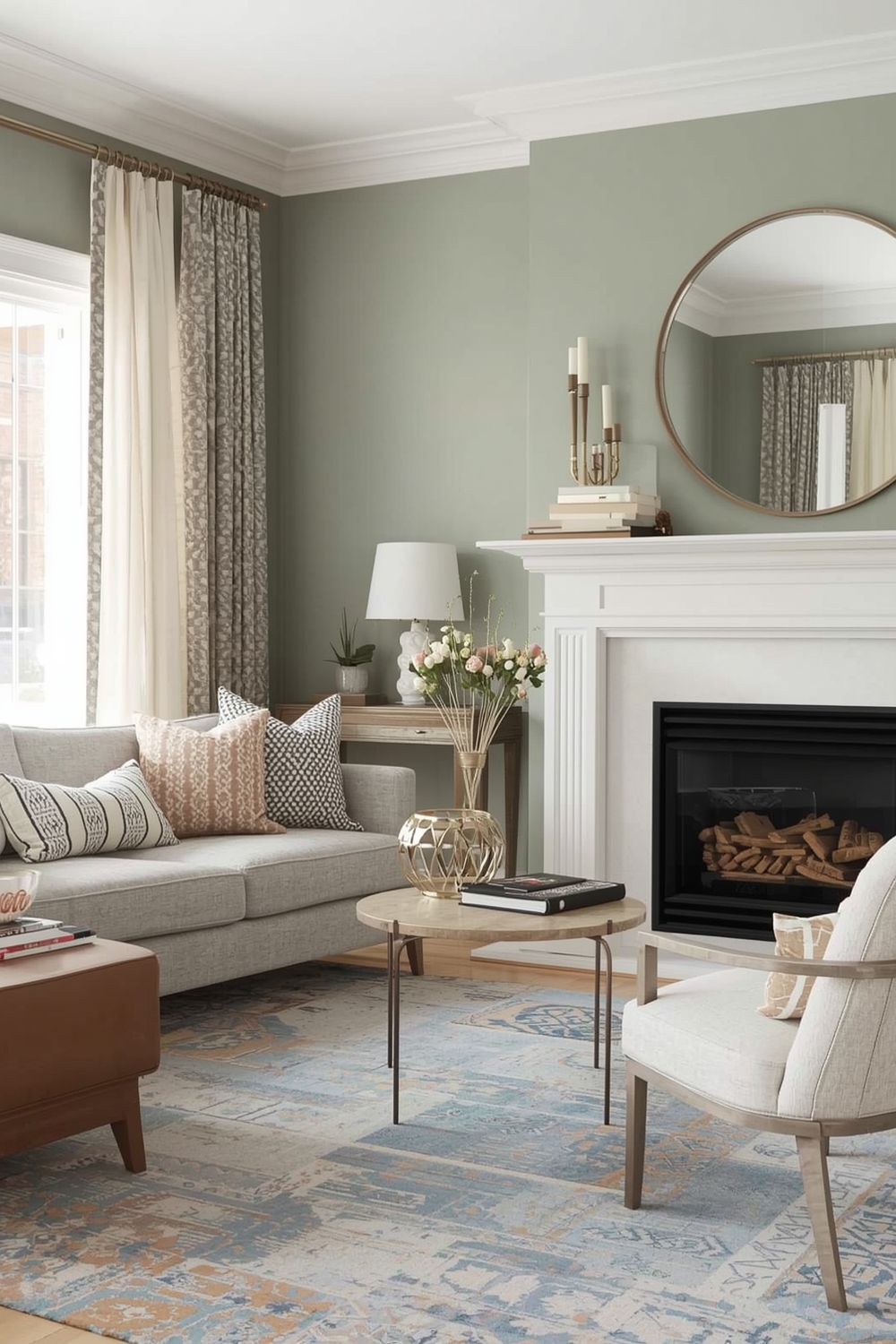 Modern Sage Green Living Room Design Galleries