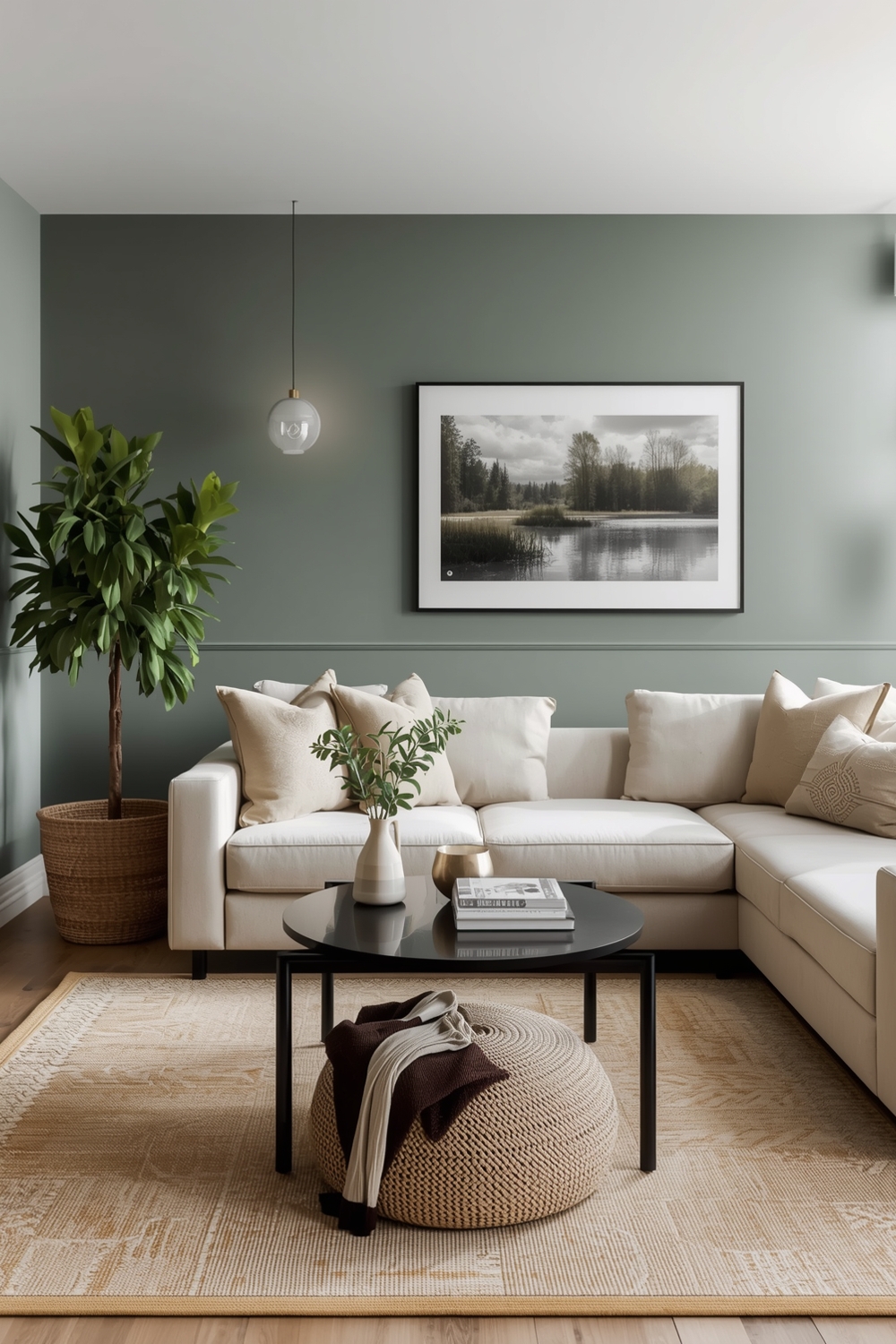 Modern Sage Green Living Room Layout Galleries