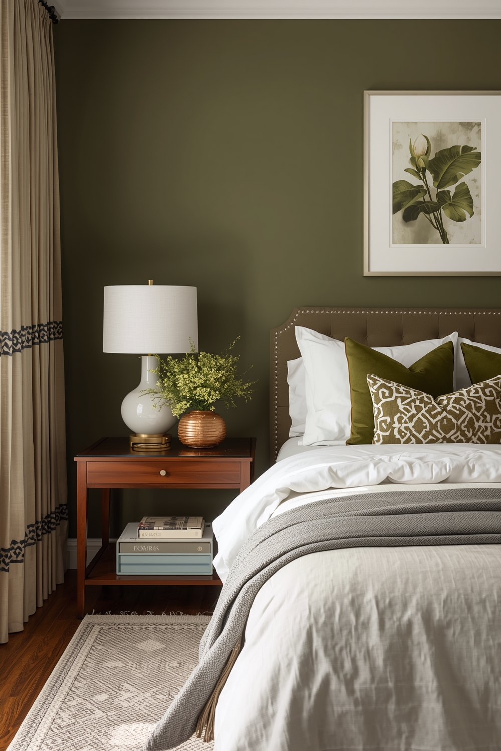 Olive Green Bedroom Accent Idea Examples