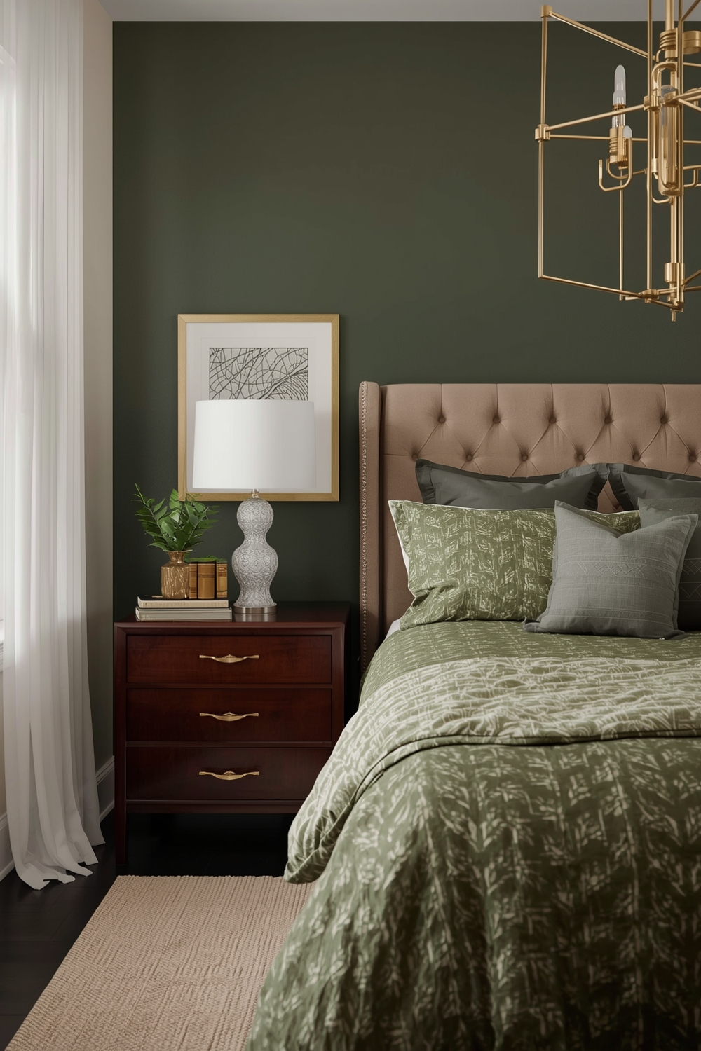 Olive Green Bedroom Accent Idea Galleries