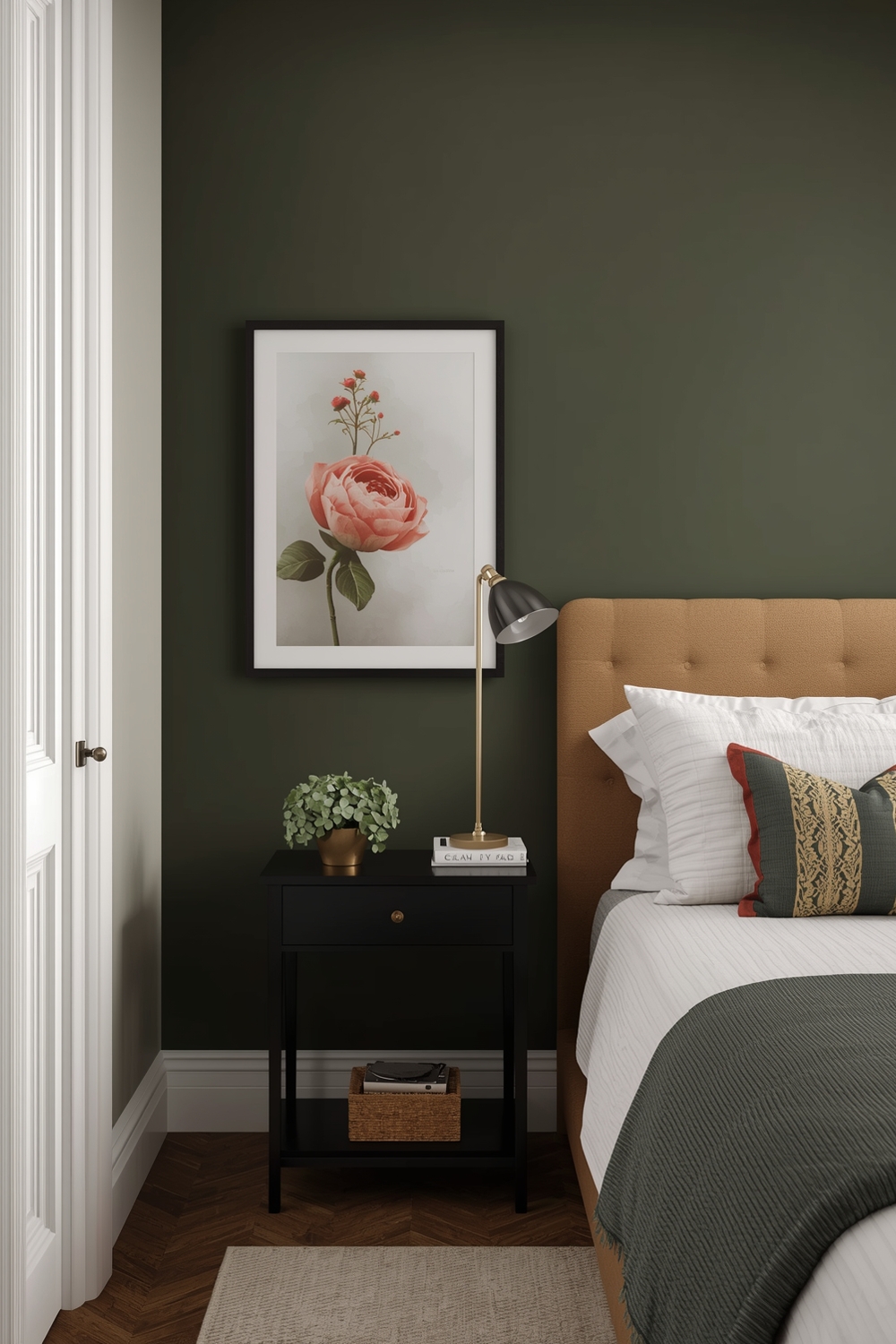 Olive Green Bedroom Accent Wall Ideas