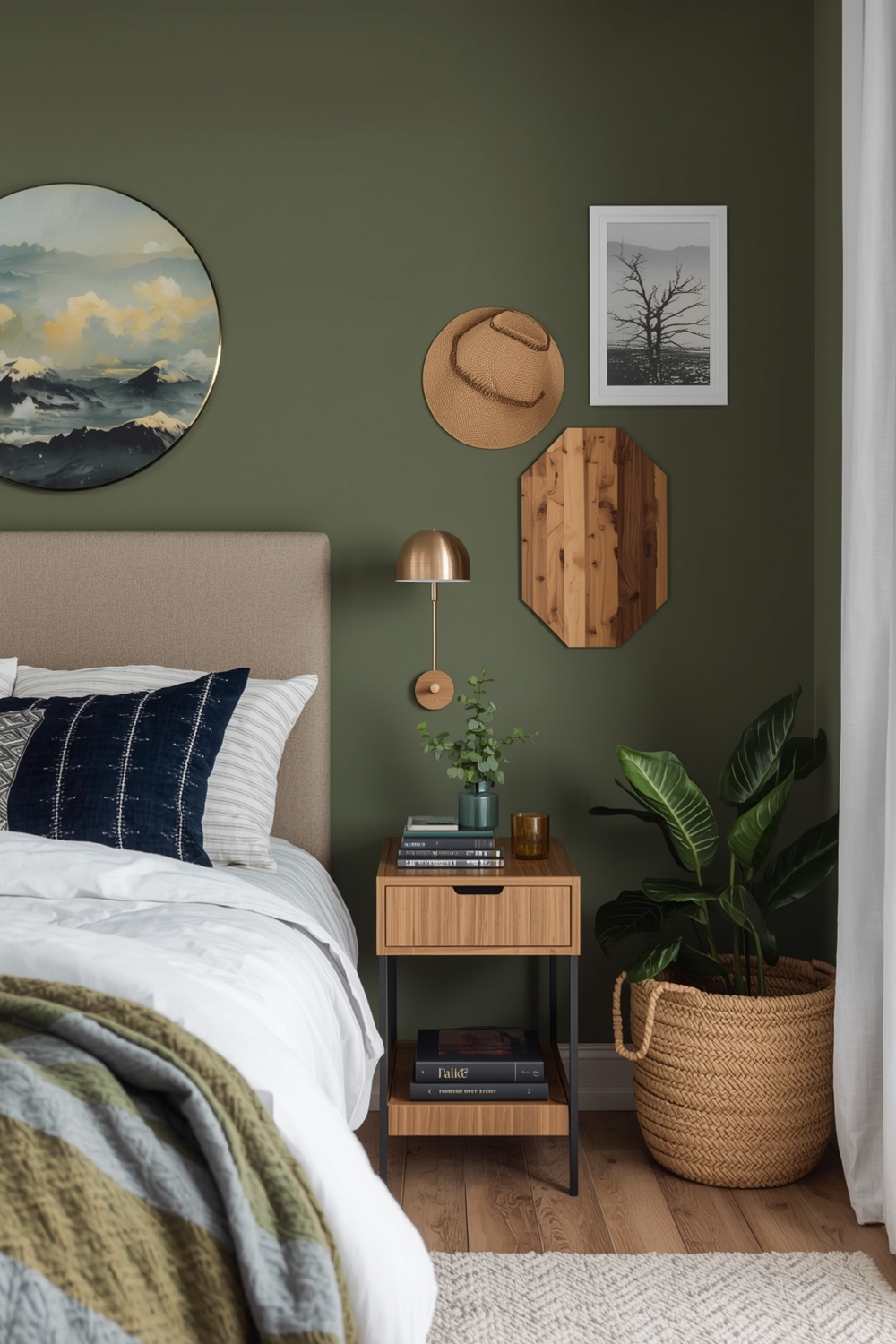 Olive Green Bedroom Color Accent Boards