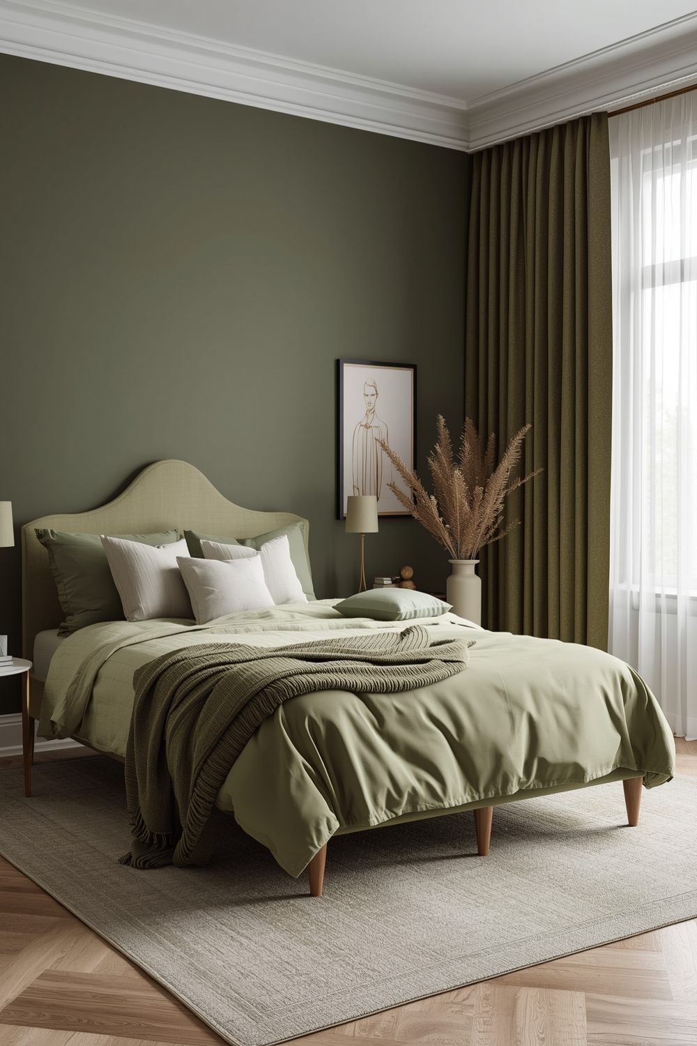 Olive Green Bedroom Layouts for Calm Vibes