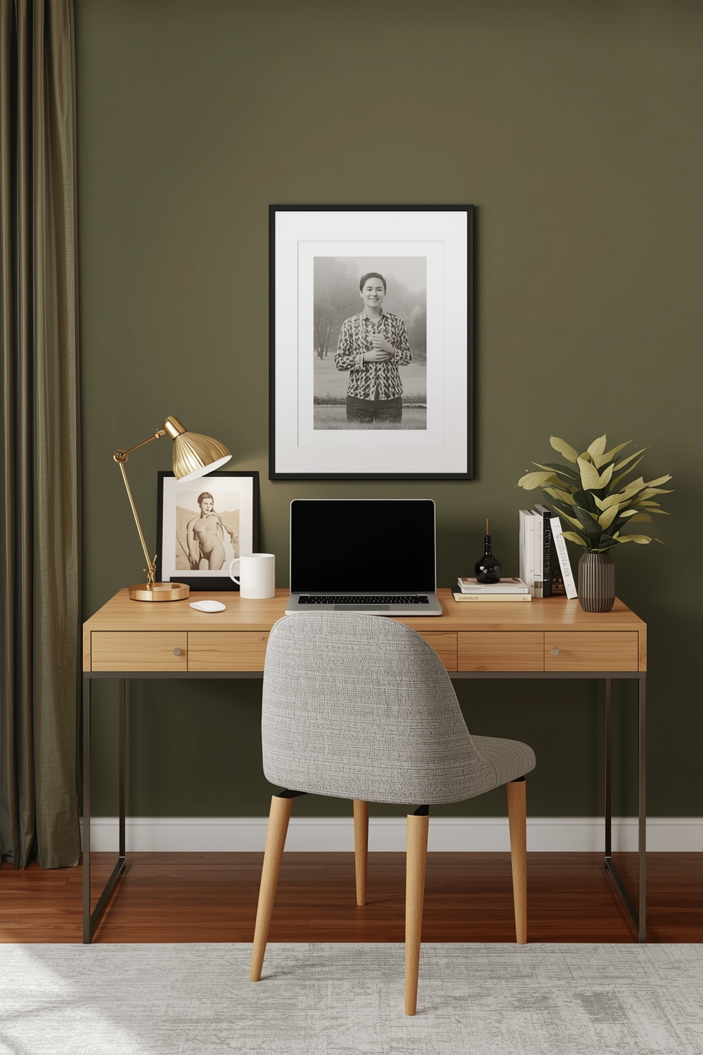 Olive Green Bedroom Workspace Layout Galleries