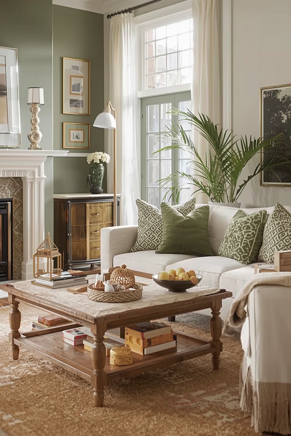 Olive Green Living Room Accent Idea Examples