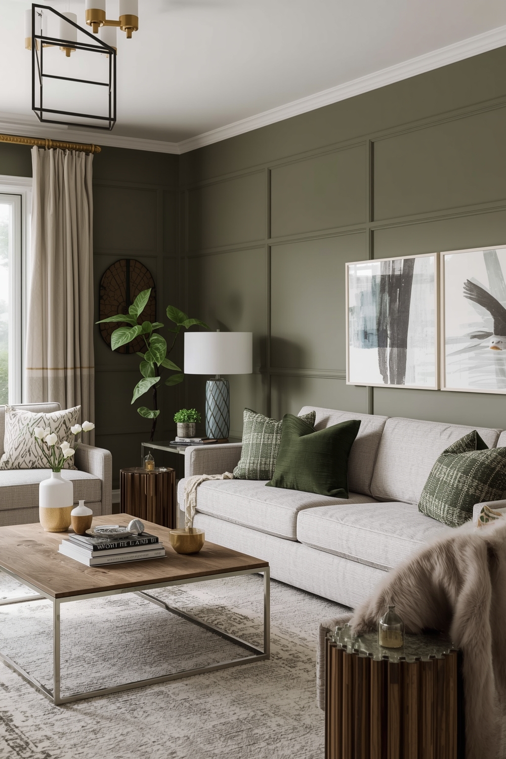 Olive Green Living Room Accent Layout Galleries