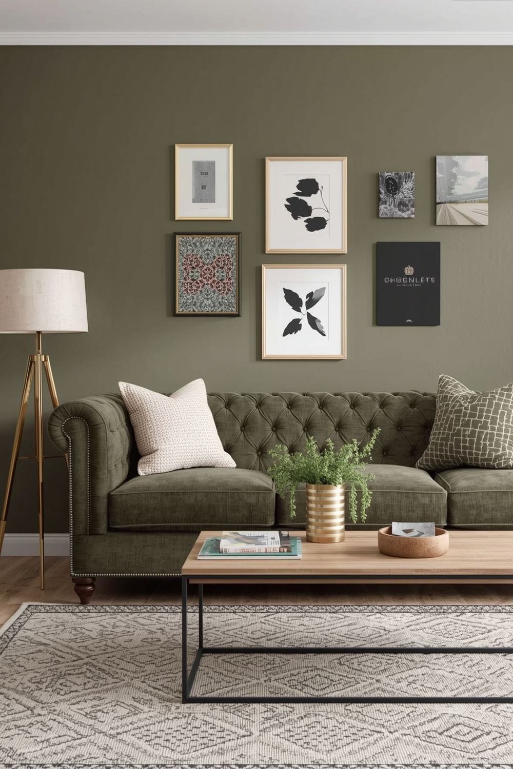 Olive Green Living Room Color Accent Boards