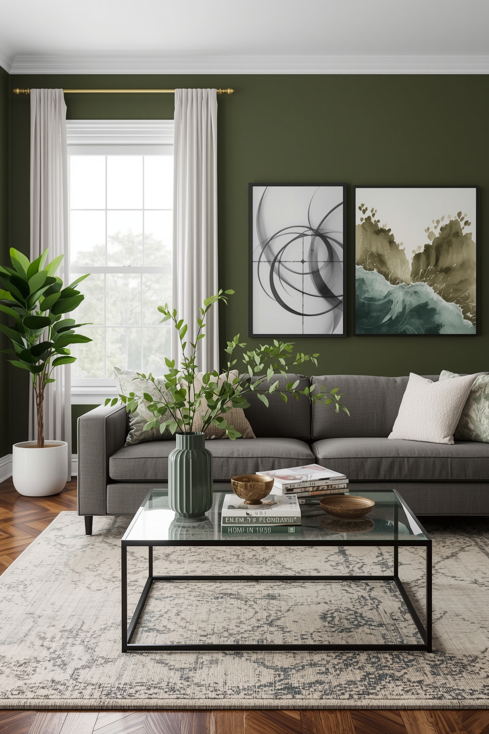 Olive Green Living Room Color Palette Ideas