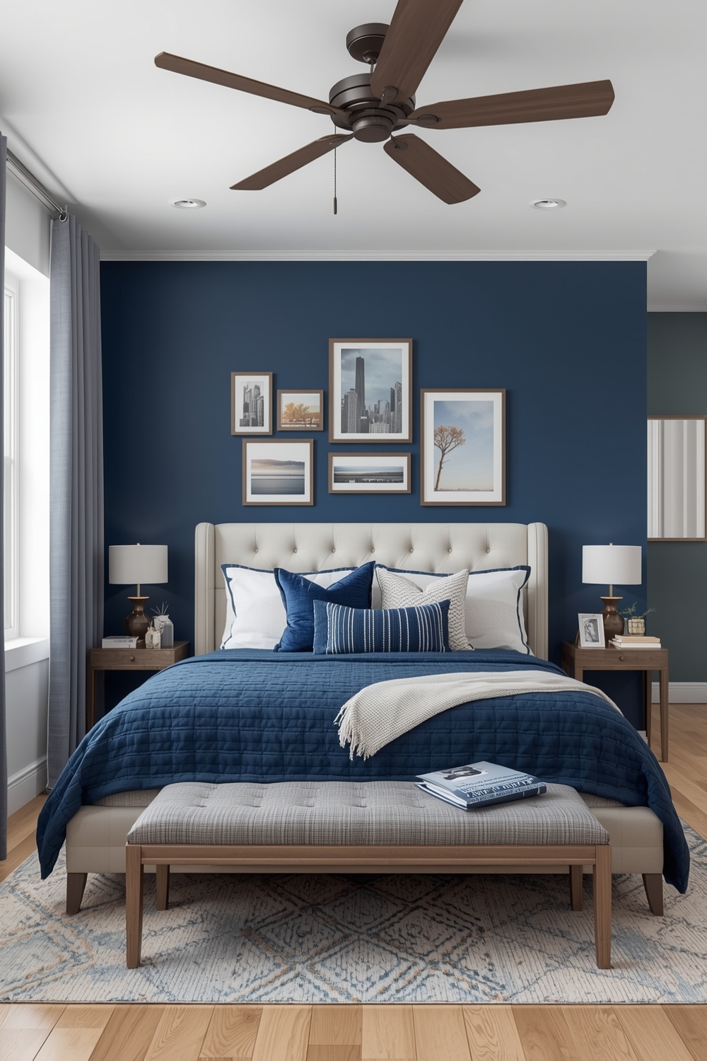 Open Concept Blue Bedroom Layout Boards