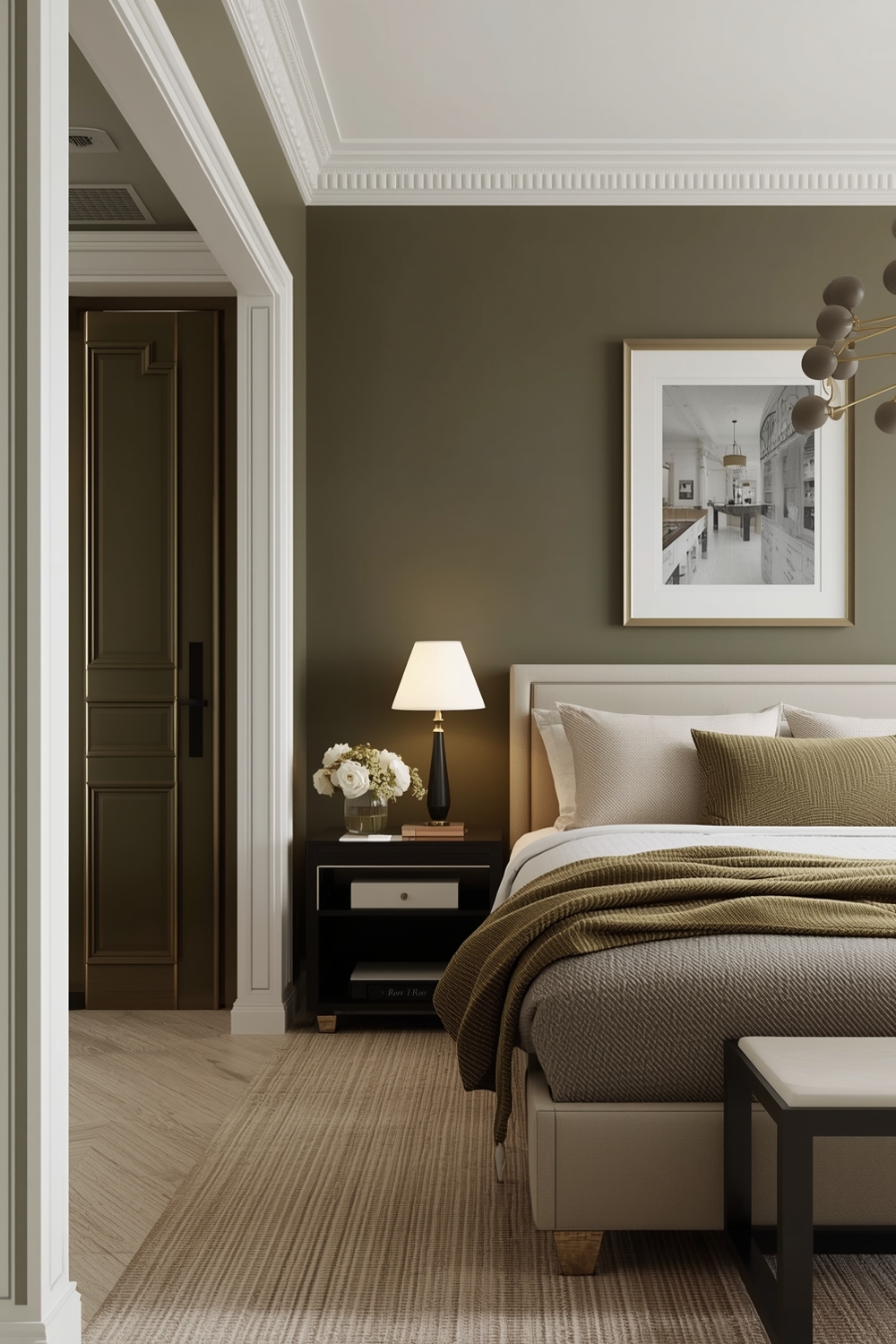 Open Concept Olive Green Bedroom Design Galleries