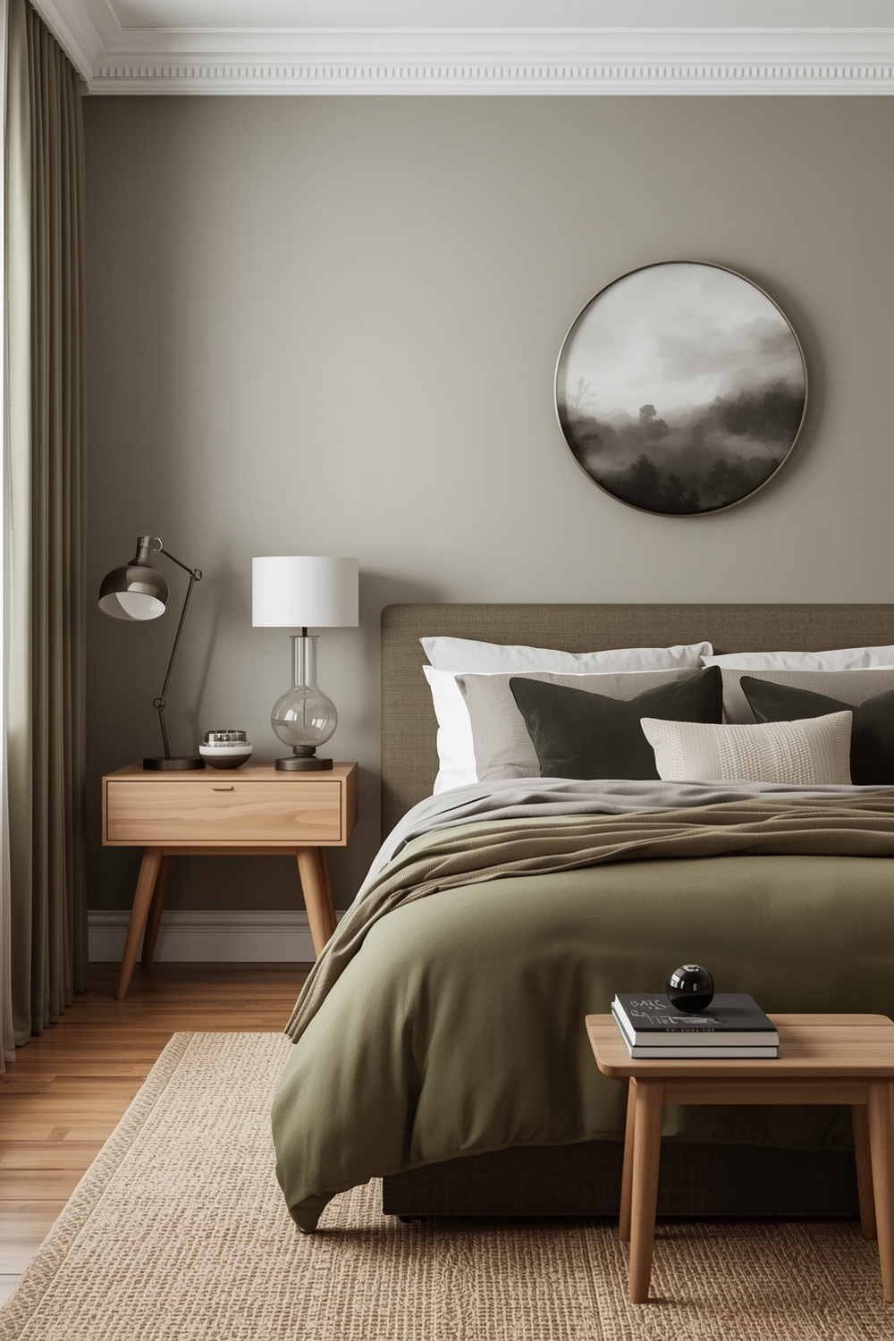 Open Concept Olive Green Bedroom Layout Boards