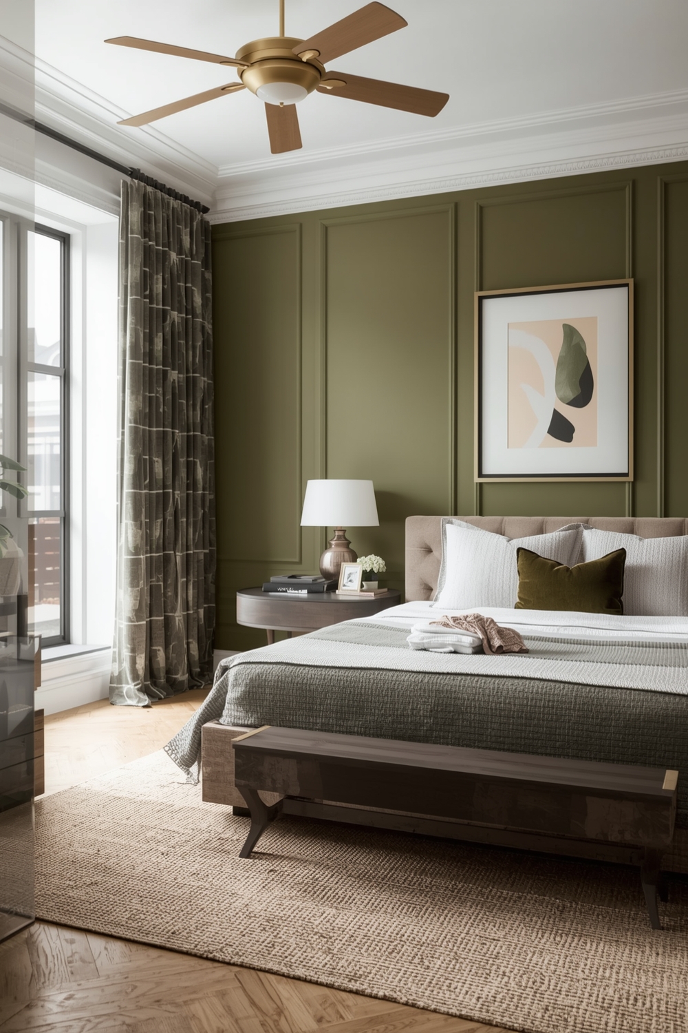 Open Concept Olive Green Bedroom Layout Guides