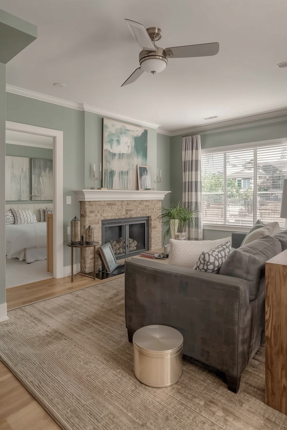 Open Concept Sage Green Living Room Design Galleries