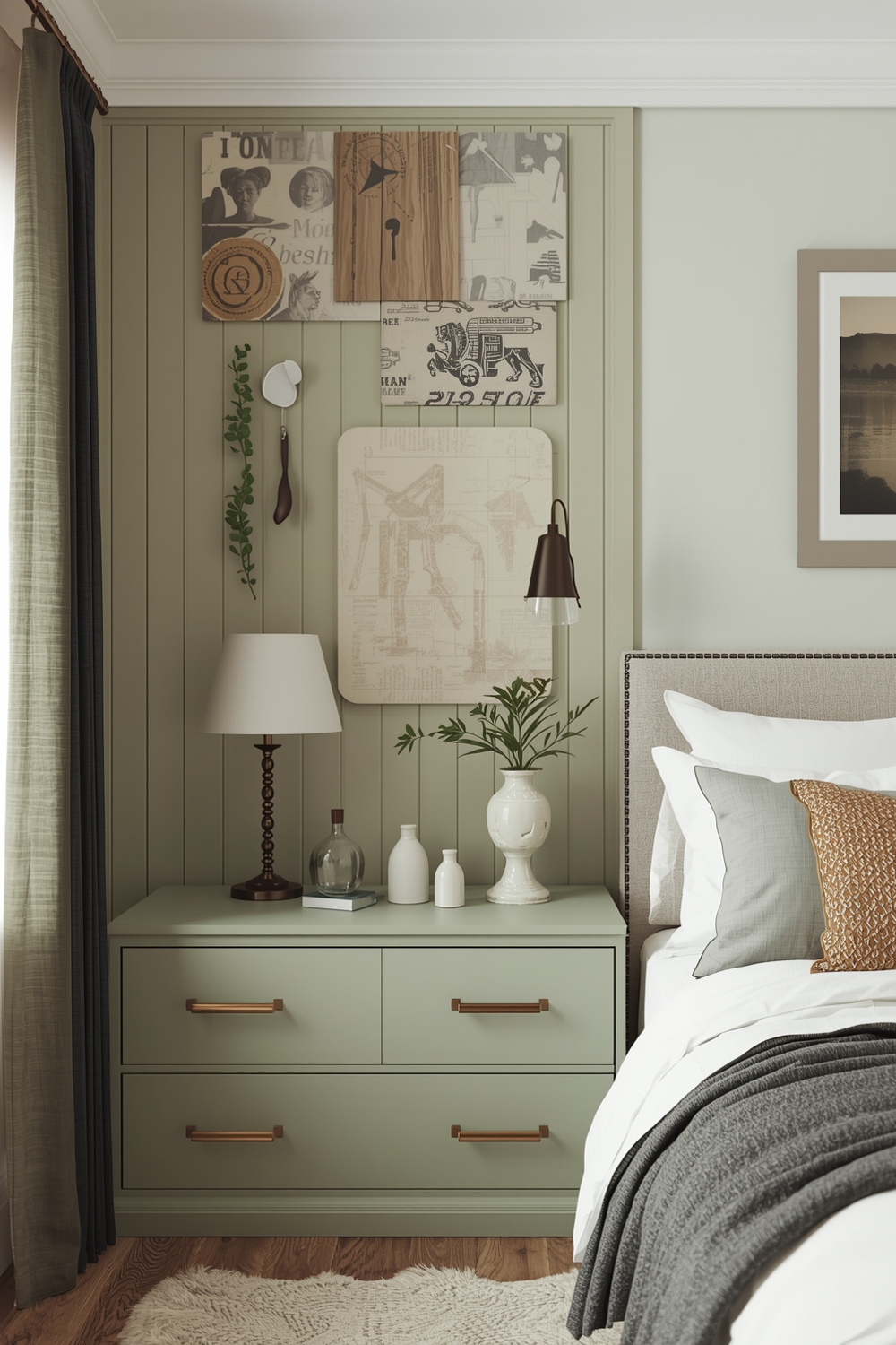 Sage Green Bedroom Storage Solution Boards