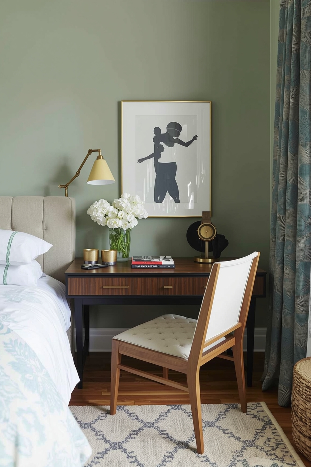 Sage Green Bedroom Workspace Inspiration Examples