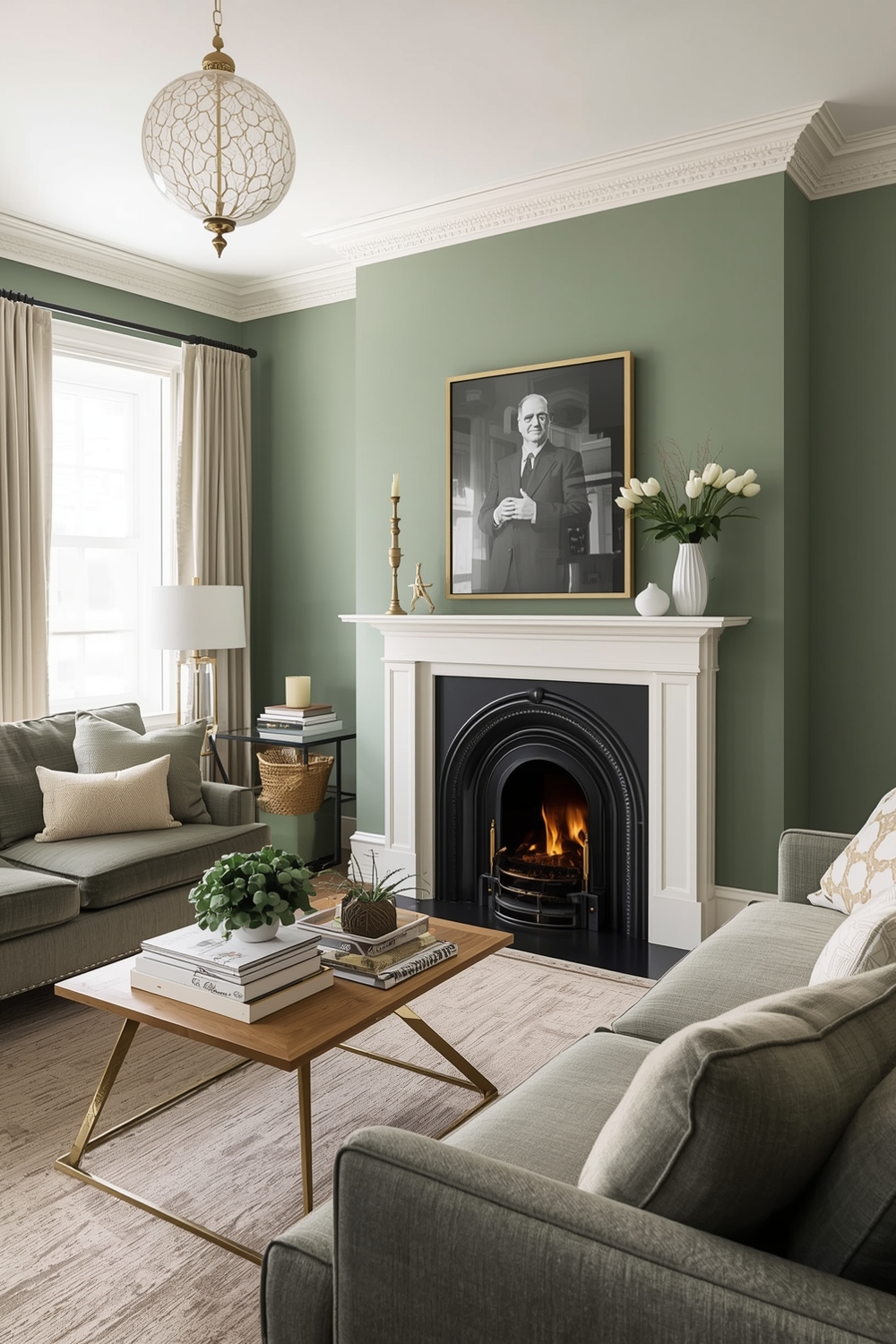 Sage Green Living Room Accent Feature Ideas