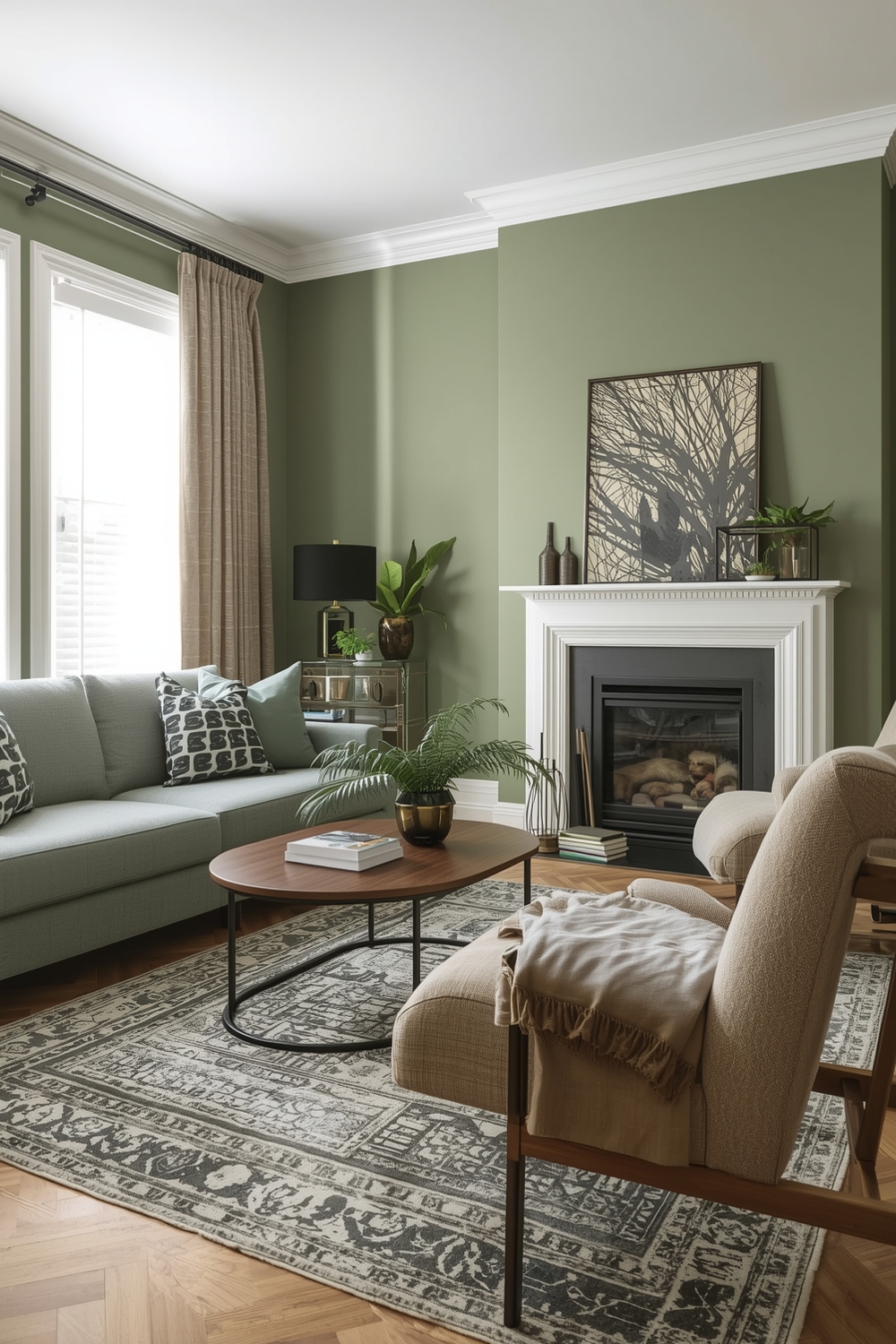 Sage Green Living Room Decor Layout Examples