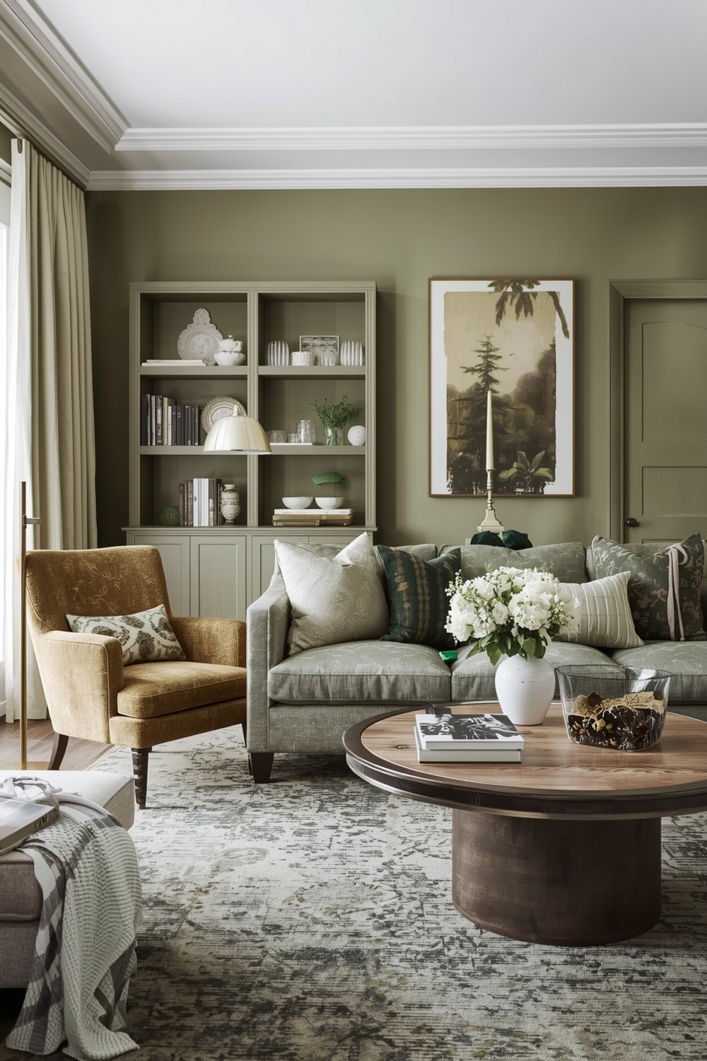 Sage Green Living Room Design Galleries for Modern Homes