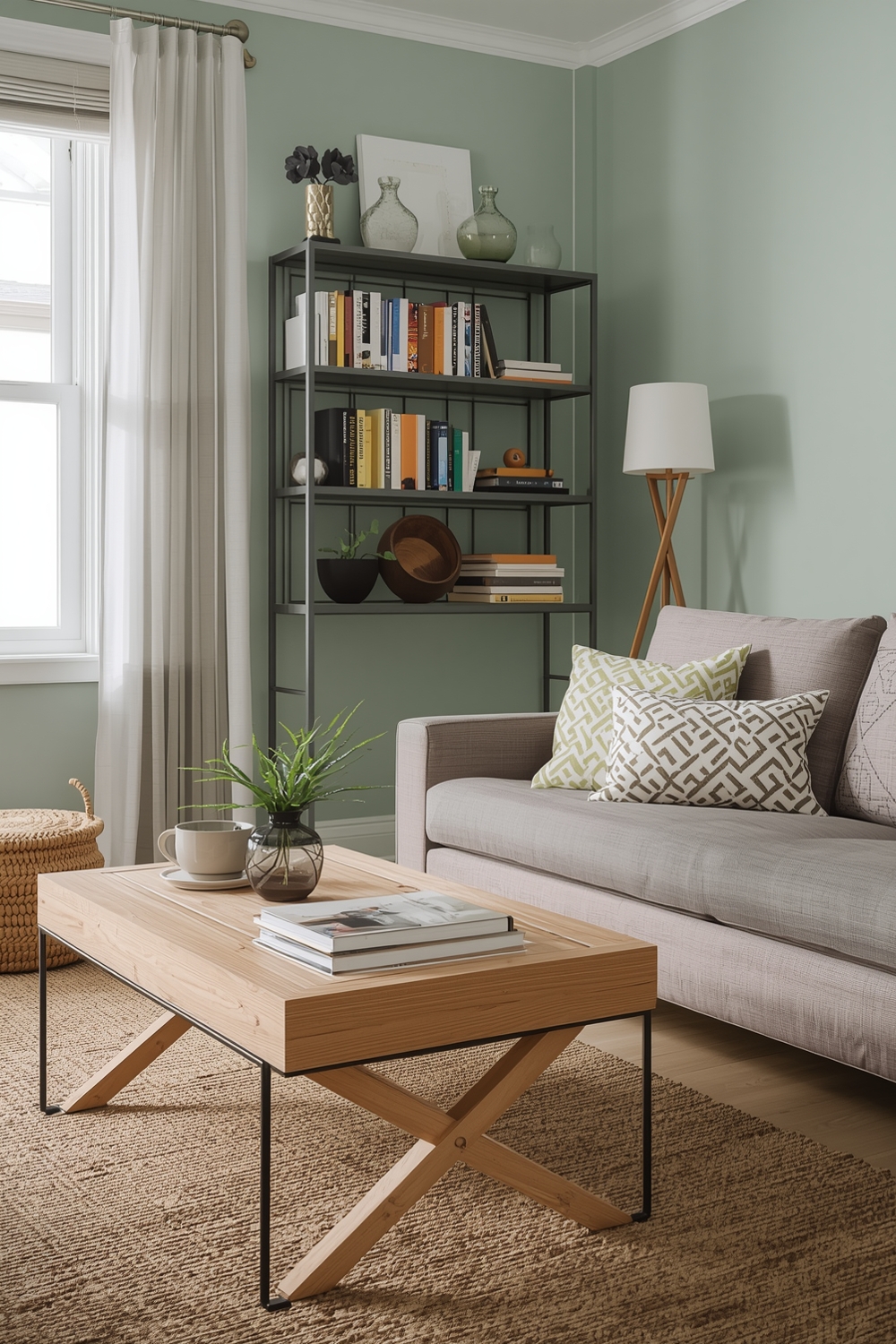 Sage Green Living Room Storage Idea Galleries