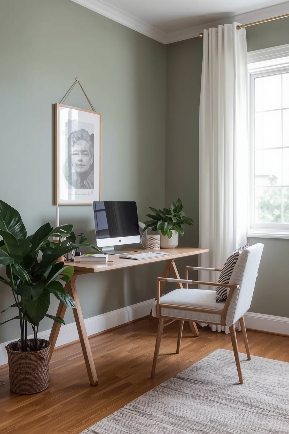 Sage Green Living Room Workspace Inspiration Examples
