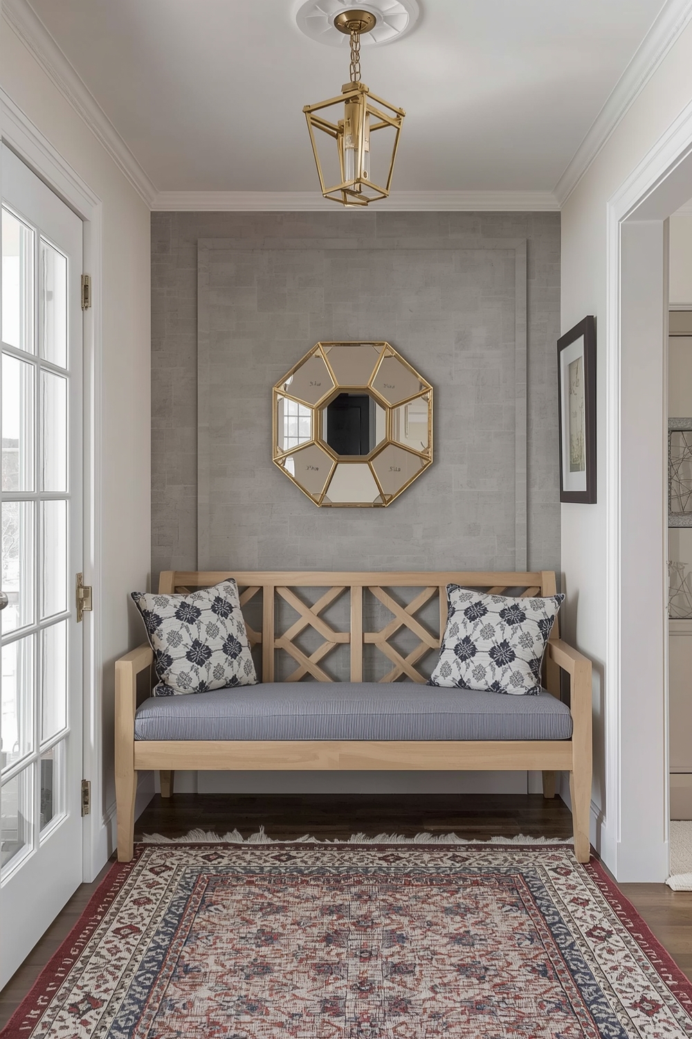 Small Entryway Design with Seating Options