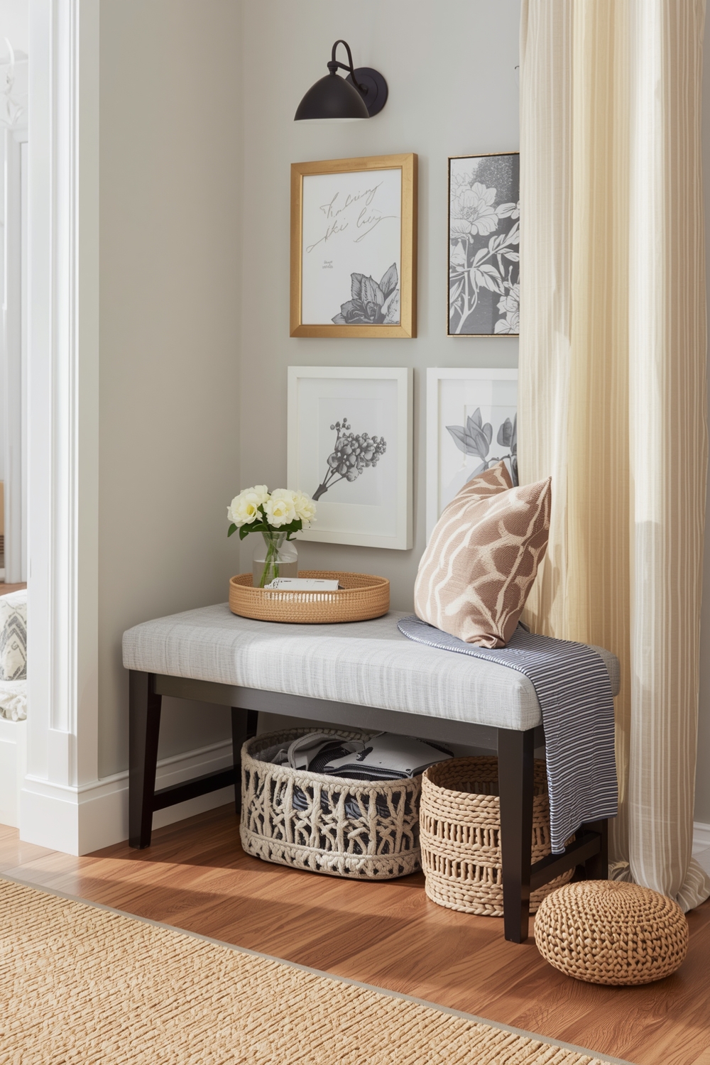 Small Entryway with Bench Seating