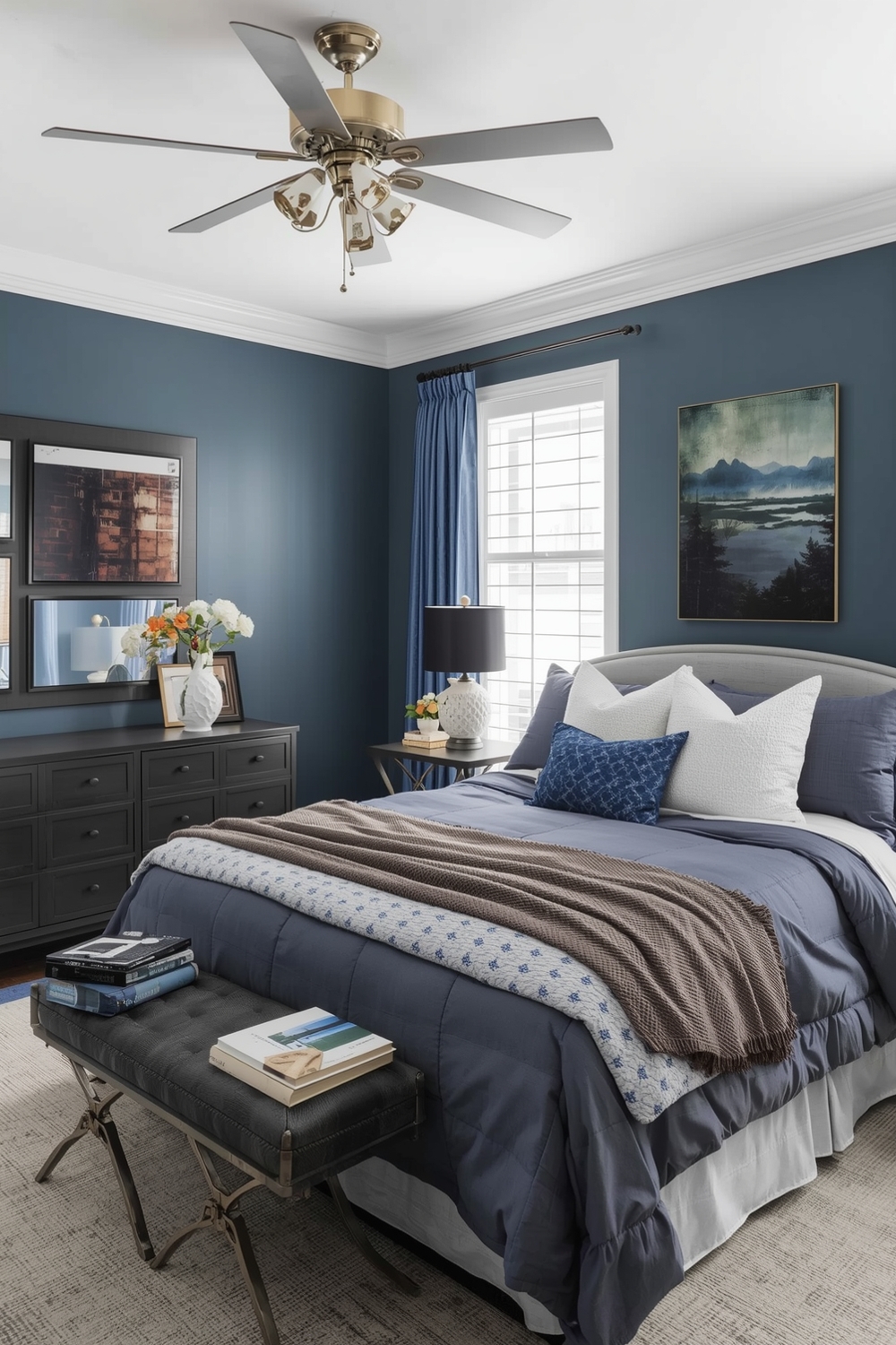 Stylish Blue Bedroom Layout Examples