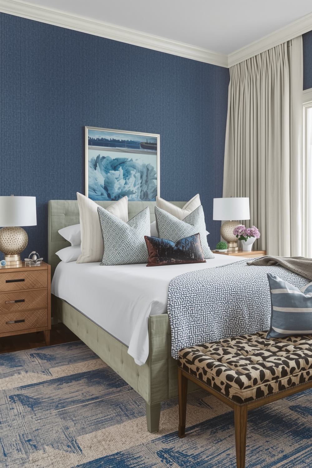 Stylish Blue Bedroom Layout Pairing Examples