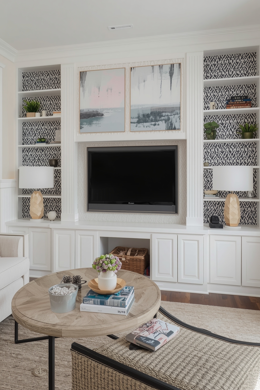 Stylish Living Room TV Wall Accent Details