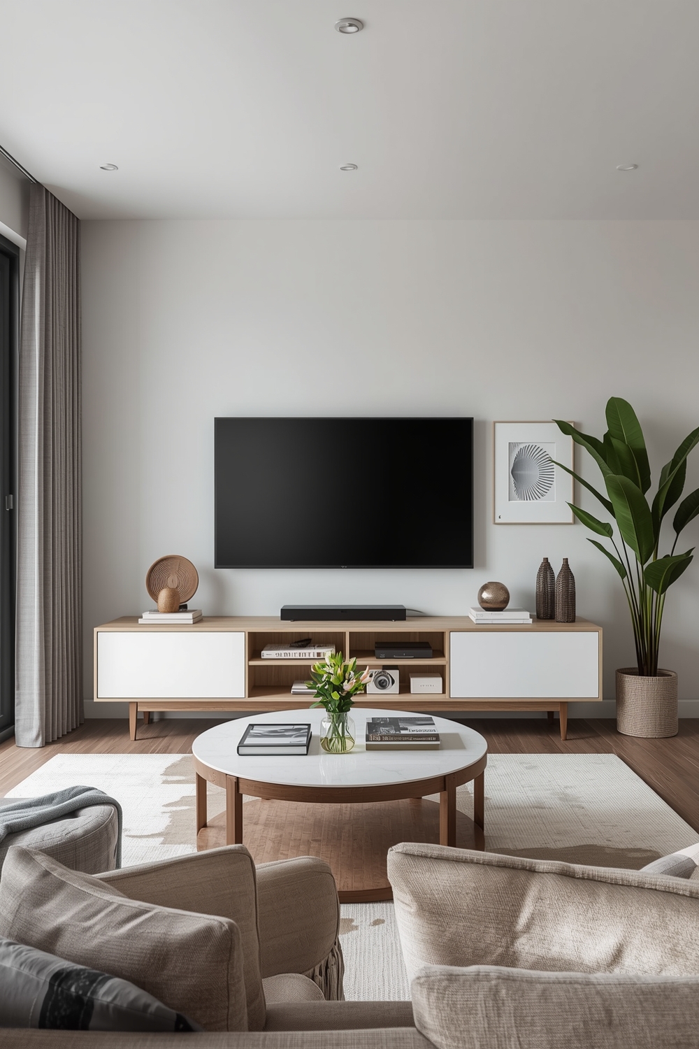 Stylish Living Room TV Wall Layout Examples