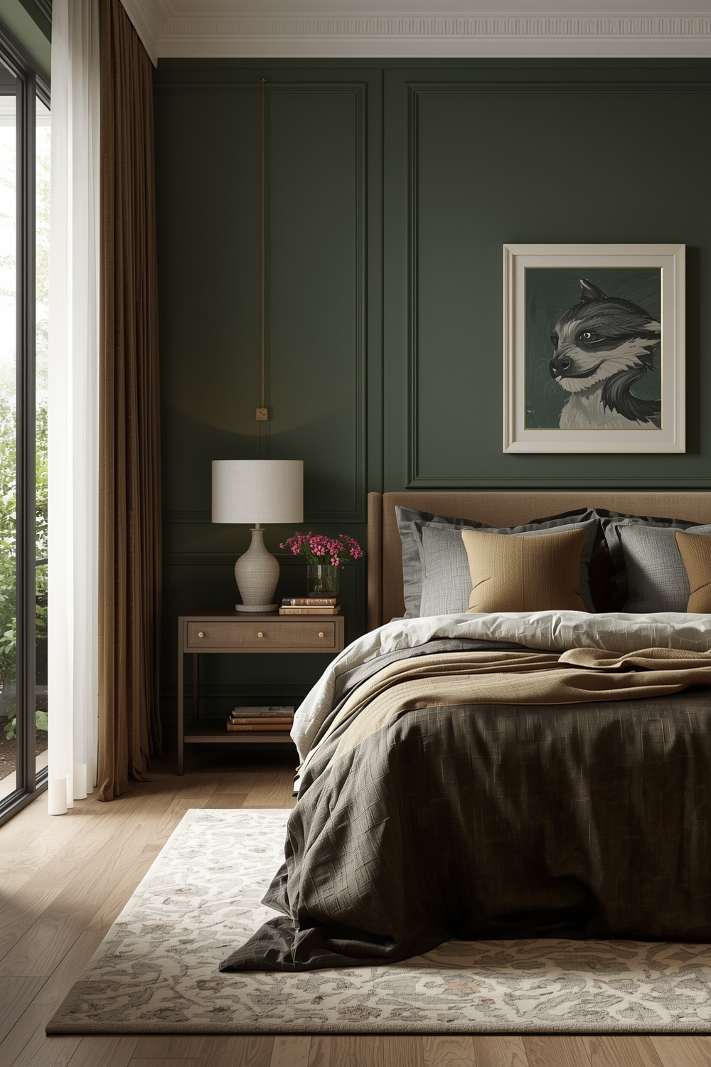Stylish Olive Green Bedroom Layout Examples