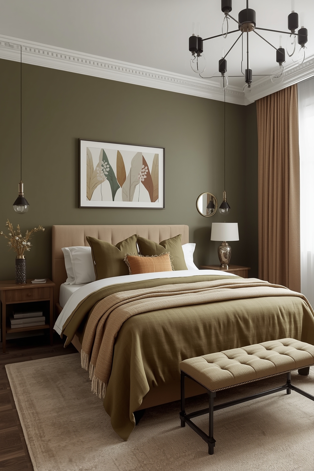 Stylish Olive Green Bedroom Layout Inspirations