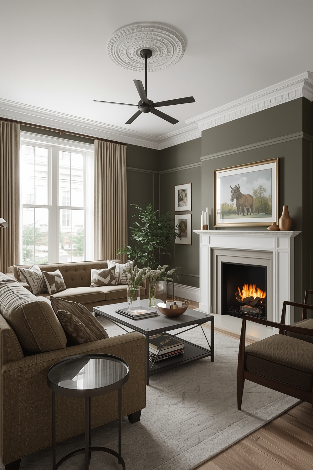 Stylish Olive Green Living Room Layout Inspirations