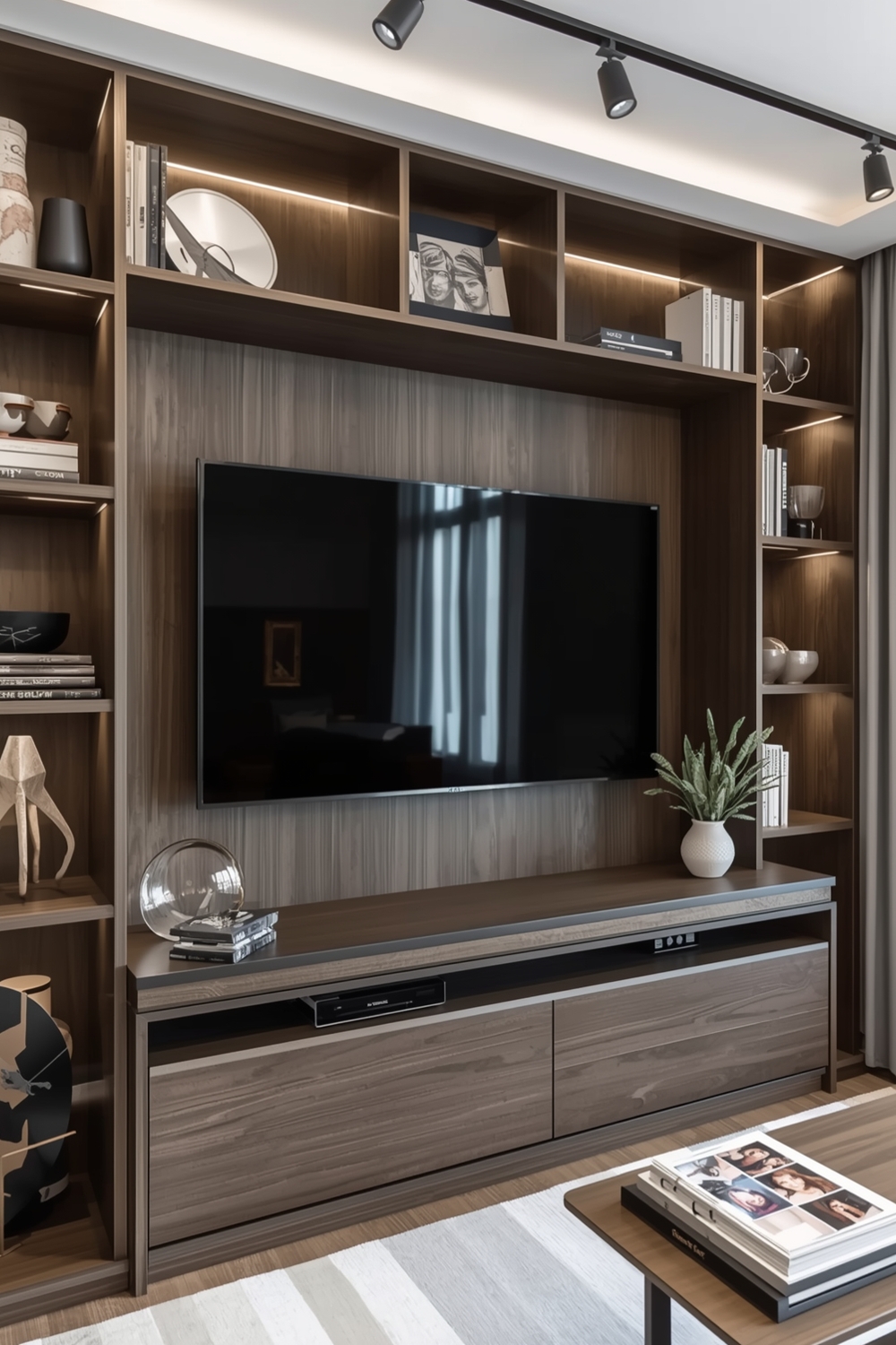 TV Wall Layouts with Smart Storage Solutions