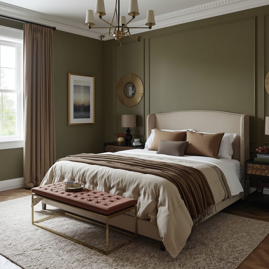Olive green Bedroom