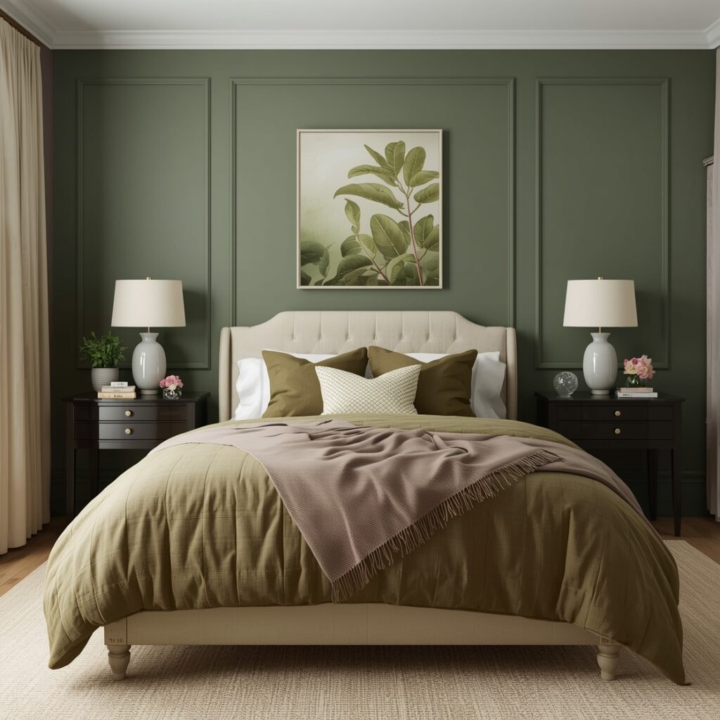 Olive green Bedroom