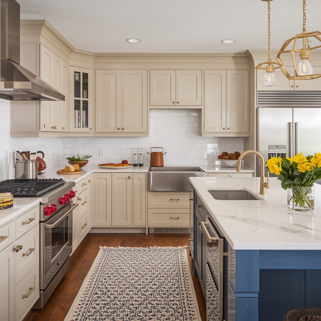 Two-toned kitchen cabinet color