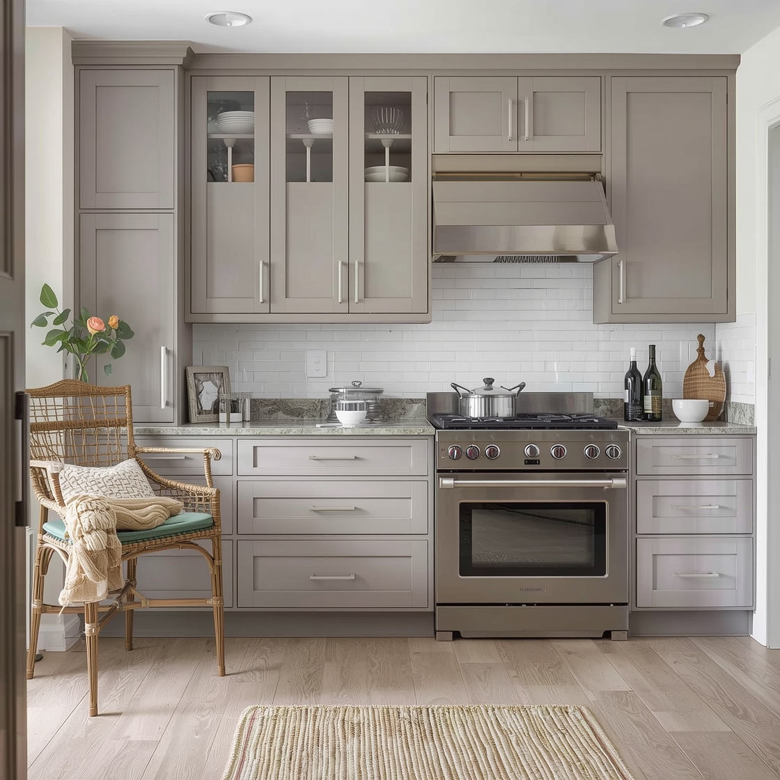 Two-toned kitchen cabinet color