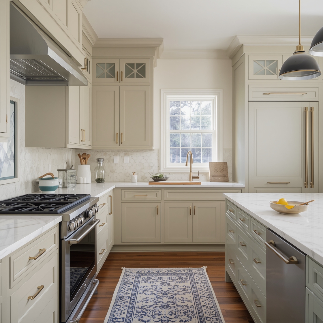 Two-toned kitchen cabinet color